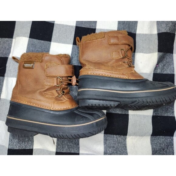 Toddler London Fog Faux Leather Duck Boots Size 9 Y30 - Picture 3 of 5